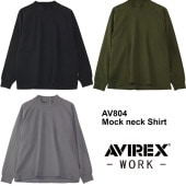 AV804 Mock neck shirt ��å��ͥå������ AVIREX WORK M-4L �ݥꥨ���ƥ� �� �����奢�� ������� ����� ����� ��󥺡����ӥ�å��� ���
