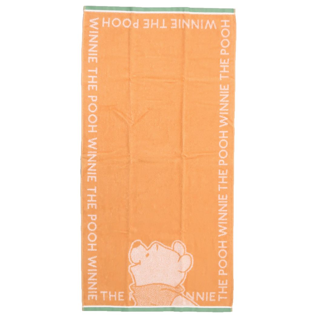 【バスタオル】くまのプーさん ジャガードコンパクトバスタオル フレームロゴ