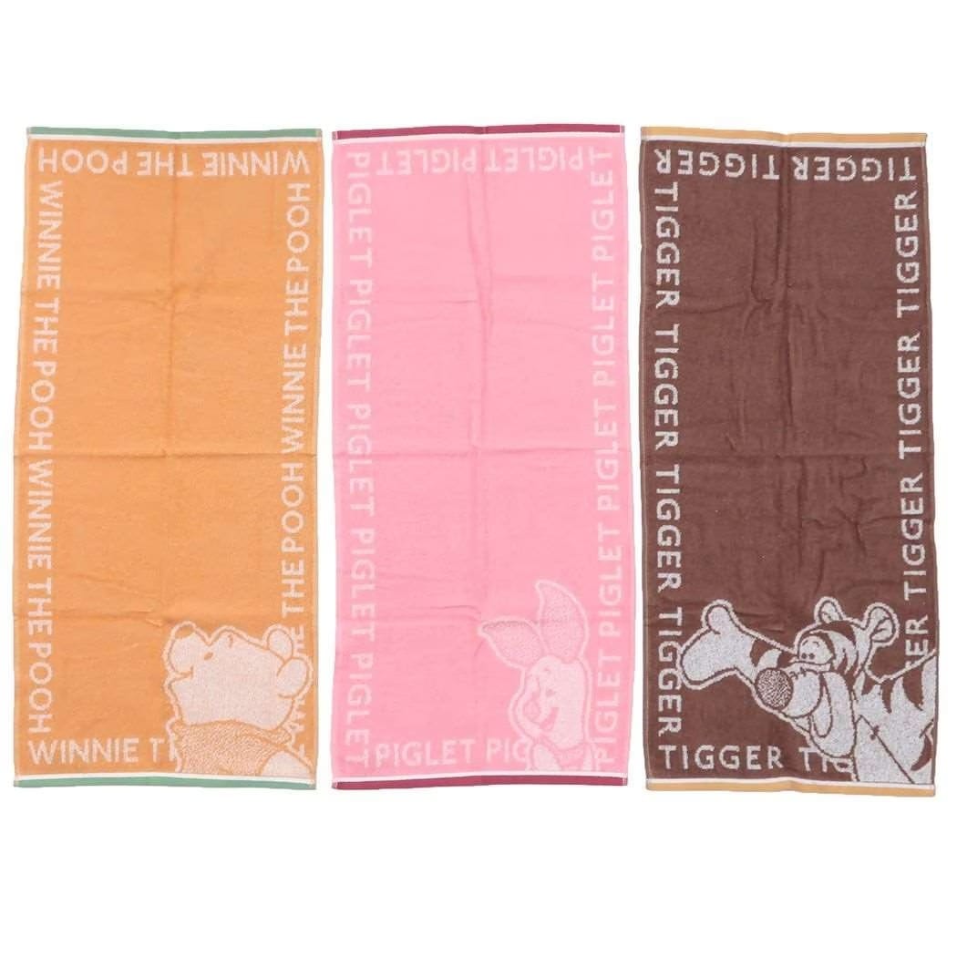 【フェイスタオル】くまのプーさん フェイスタオル ジャガードロングタオル3枚セット