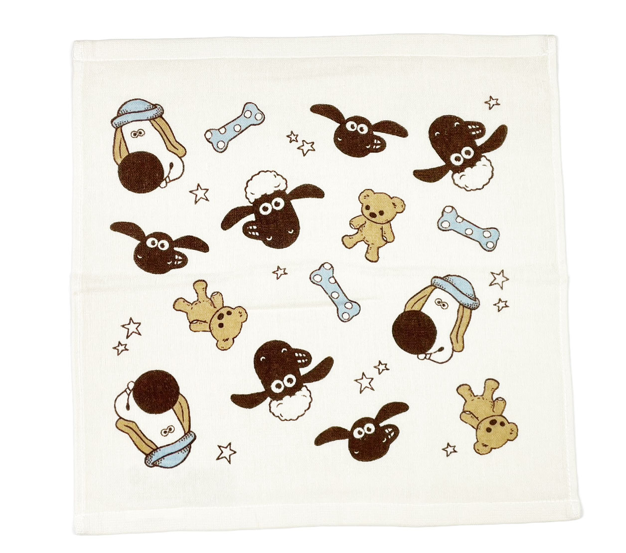 【ハンドタオル】ヒツジのショーン　ガーゼ素材のハンドタオル　34×35cm 　W474810