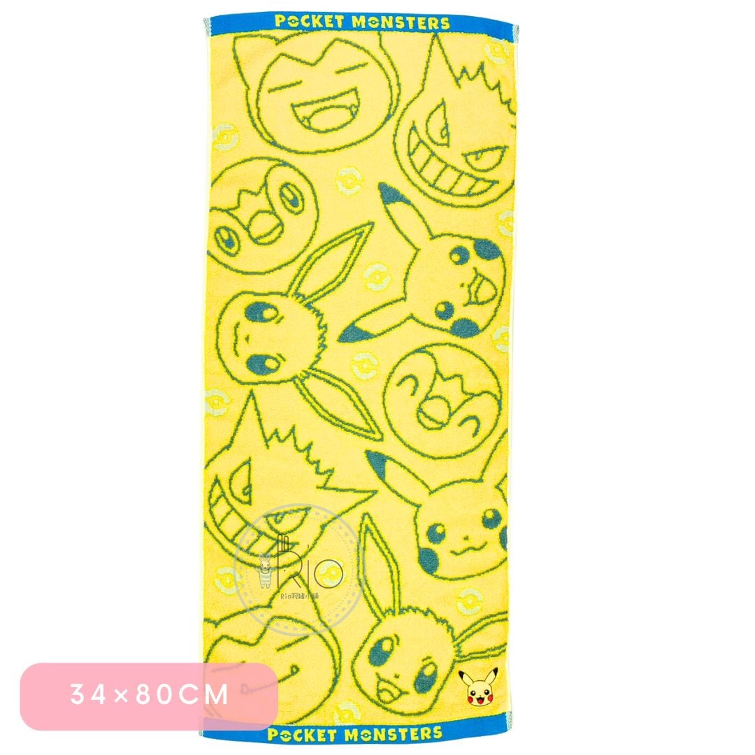 ポケットモンスター フェイスタオル 34×80cm N2003 ルック ジャガード FN200300 アップリケ刺繡入り
