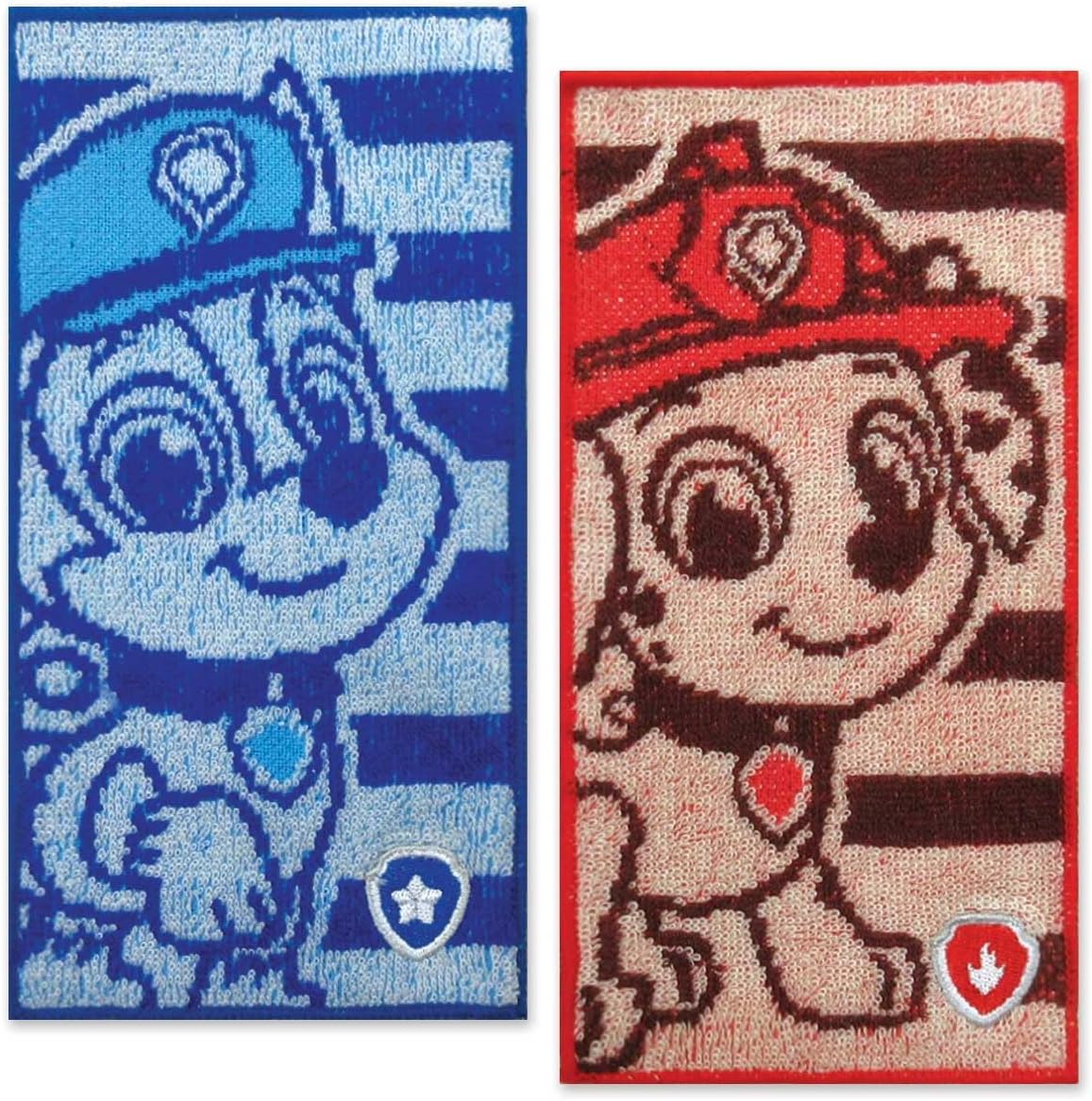 【2枚組】林(Hayashi) パウ・パトロール ハーフプチタオル 2枚セット 約10×20cm パウパトロール 男の子 女の子 (ボーダーボーイ) 綿100% ジャガード