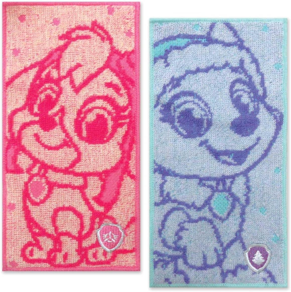 【2枚組】林(Hayashi) パウ・パトロール ハーフプチタオル 2枚セット 約10×20cm パウパトロール 女の子 (ドットガール) 綿100% ジャガード