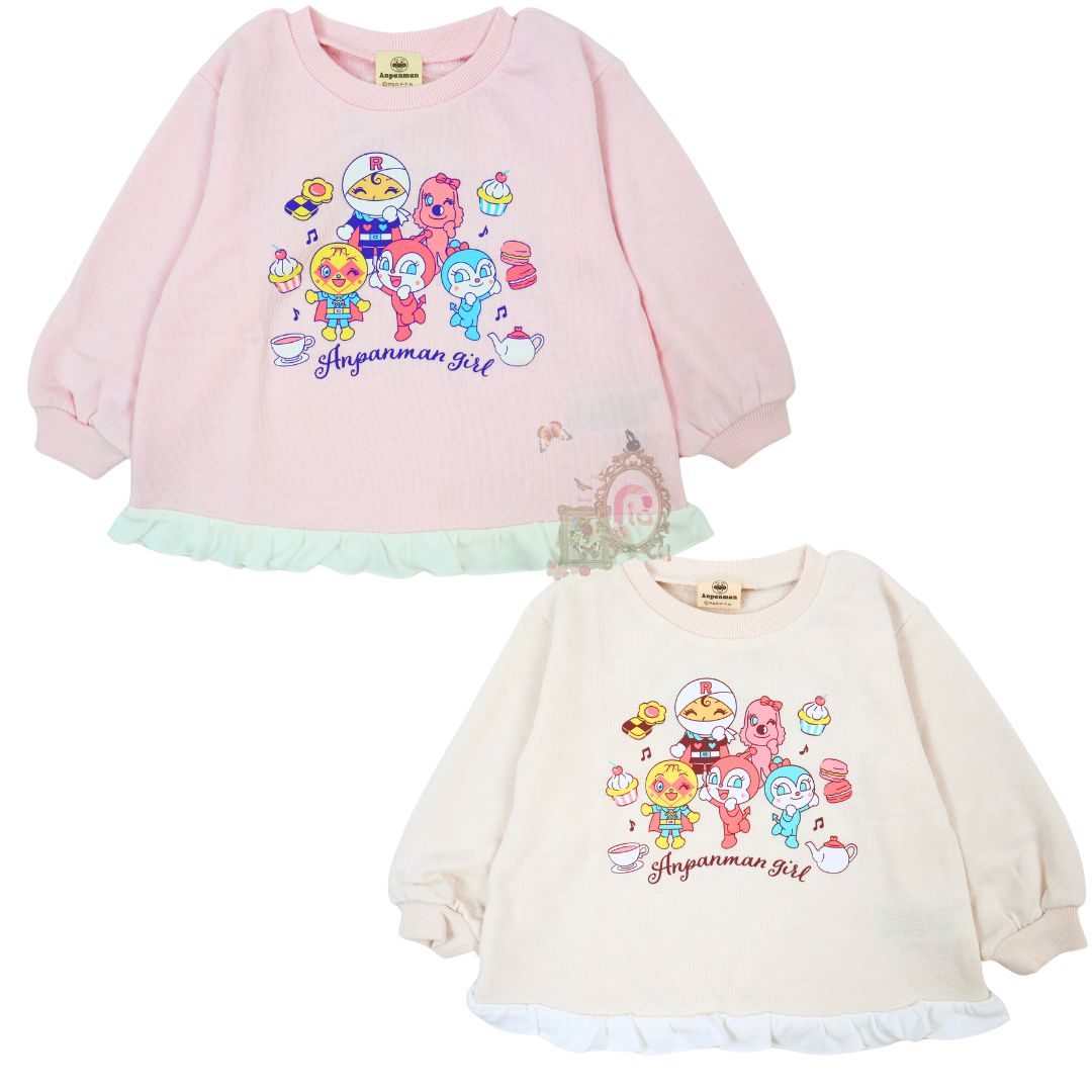 それいけ！アンパンマン  集合柄女児裏毛トレーナー 子供服 スウェットシャツ 長袖