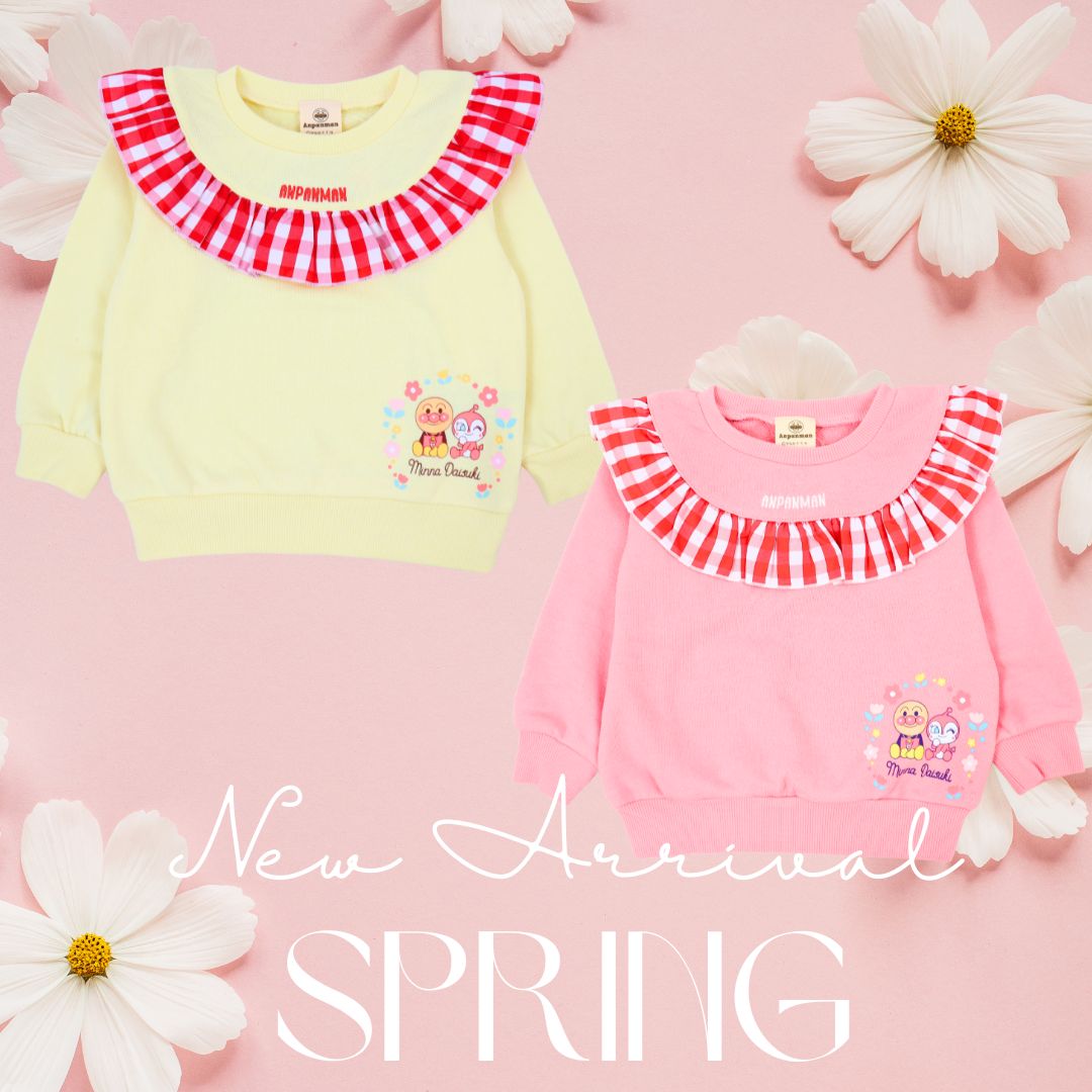  アンパンマン ベビー服 ギンガム裏毛トレーナー スウェットシャツ 子供服 裏毛 キャラクター 子供服 スウェットシャツ 長袖