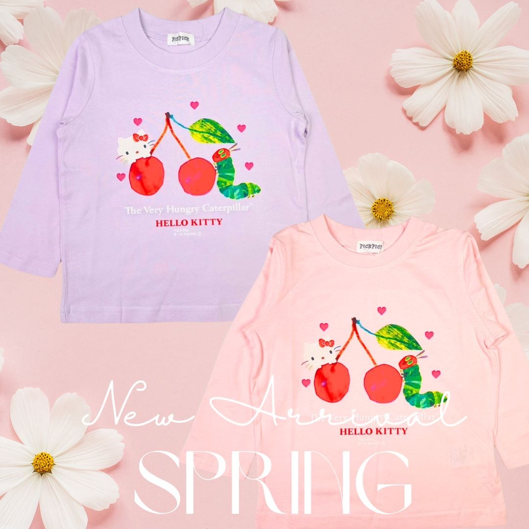 ハローキティはらぺこあおむし長袖Tシャツ子供服 子供服 サンリオ sanrio