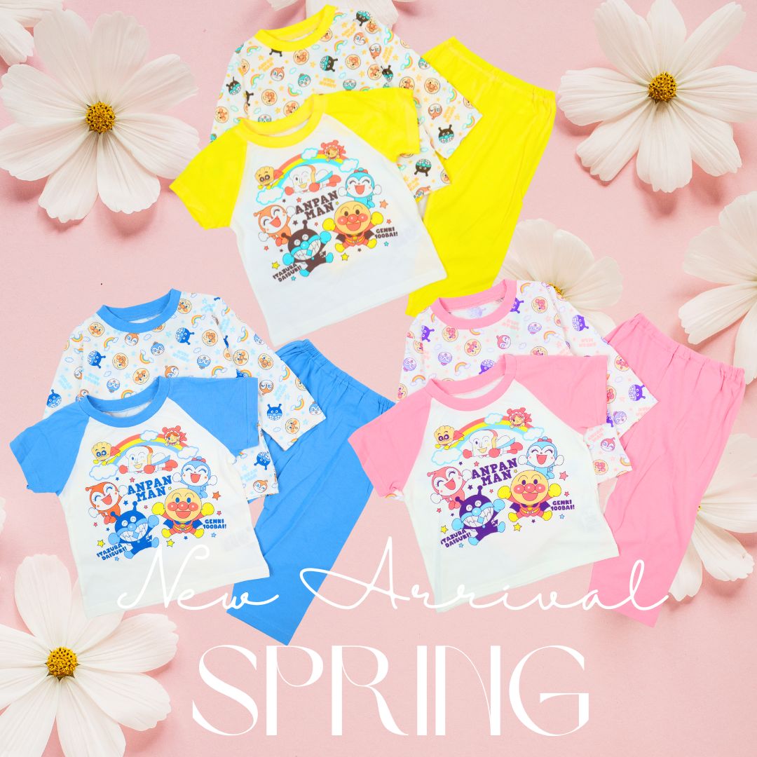 [バンダイ] アンパンマン　長袖・半袖 2トップスパジャマ スムース ベビー服 綿100％ ベビー服  上下セット 長袖  ベビー