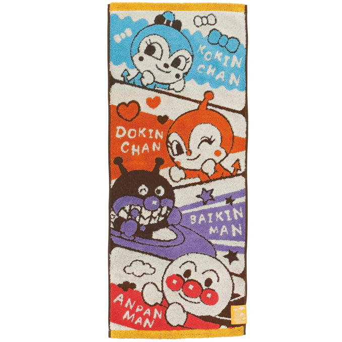 アンパンマン フェイスタオル フレームカラー アニメ キャラクター ロングタオル バンダイ 丸眞 4992272690545