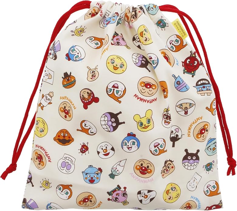 アンパンマン オールスター柄お着替え巾着 ANC-1001 ANPANMAN 約29×25cm 日本製 アイボリー 