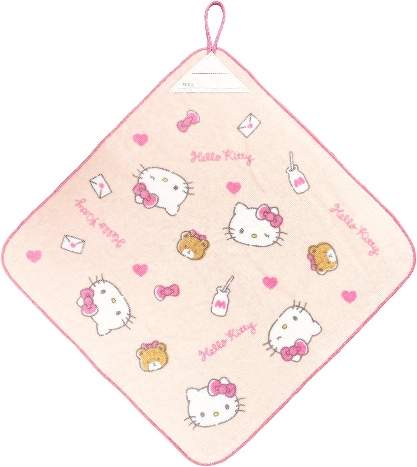 林(Hayashi) ループ付ハンドタオル 約34×34cm サンリオ ハローキティ ふんわりキティ WO458400入園入学準備 保育園 幼稚園 小学校 女の子