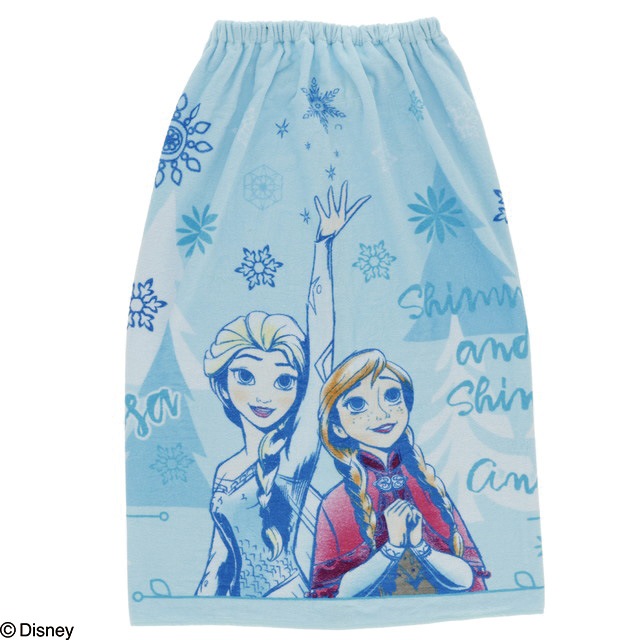 【巻きタオル】[80cm丈巻きタオル] 丸眞 80cm丈 ディズニー ディズニー アナと雪の女王 フレッシュフリーズ 80丈マキタオル 制菌加工 紫外線遮蔽加工