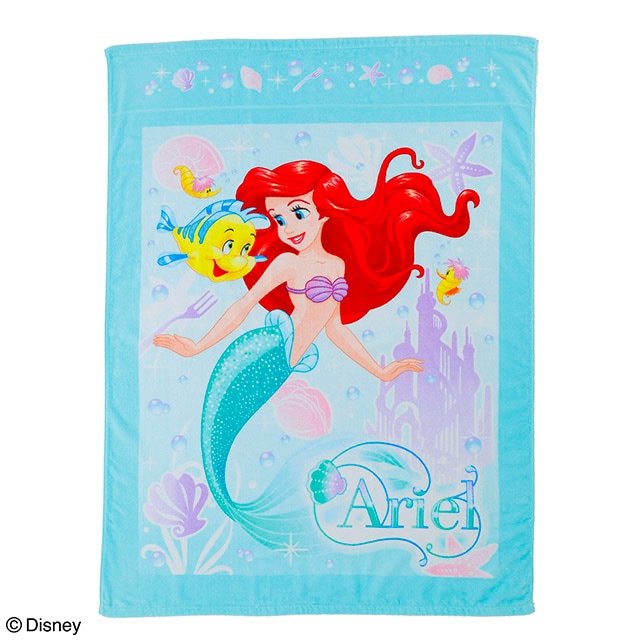 丸眞 子供用 タオルケット ディズニー プリンセス リトルマーメイド アリエル スパークリングシー Disney アリエル マーメイド 可愛い 女の子 タオルケット