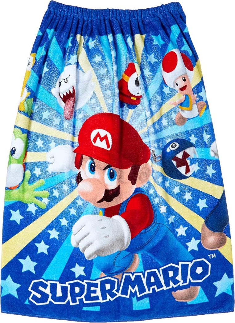 【巻きタオル】[80cm丈巻きタオル] マリオ 80cm丈 任天堂 スーパーマリオブラザーズ ール 巻タオル バスタオル サマーアイテム 巻きタオル ラップタオル