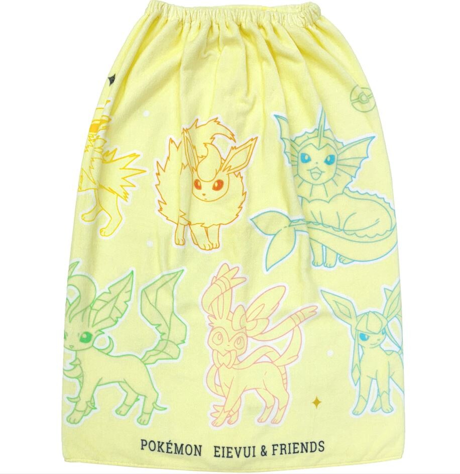 【巻きタオル】[80cm丈巻きタオル]ポケモン Lサイズ ラップタオル 約80×120cm　プール　水泳