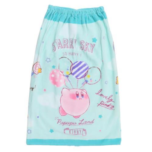 【巻きタオル】[80cm丈巻きタオル] 星のカービィ　ラップタオル カービィコットンキャンディふうせん　80丈