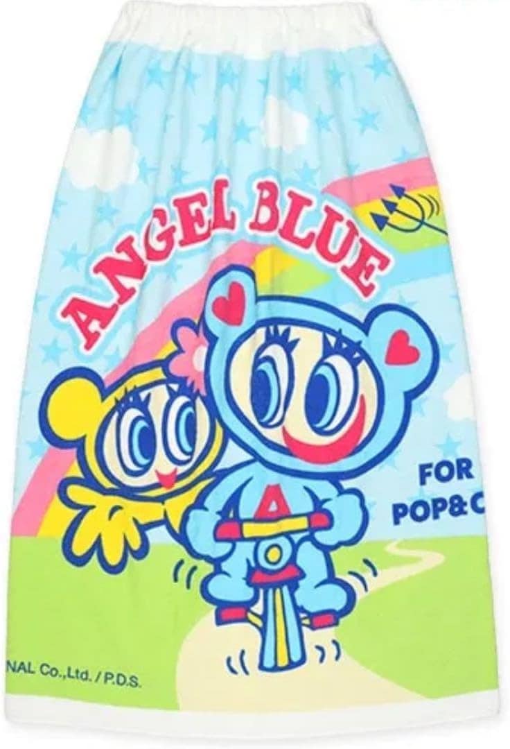 【巻きタオル】[80cm丈巻きタオル] エンジェルブルー　ラップタオル 　巻きタオル　80丈