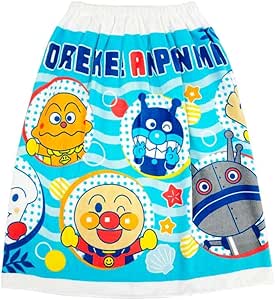 【巻きタオル】[60cm丈巻きタオル]アンパンマン　ラップタオル 　巻きタオル　60丈