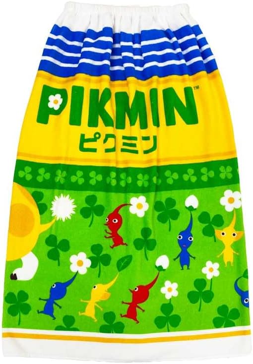 【巻きタオル】[80cm丈巻きタオル] ピクミン　ラップタオル 　巻きタオル　pikmin　80丈