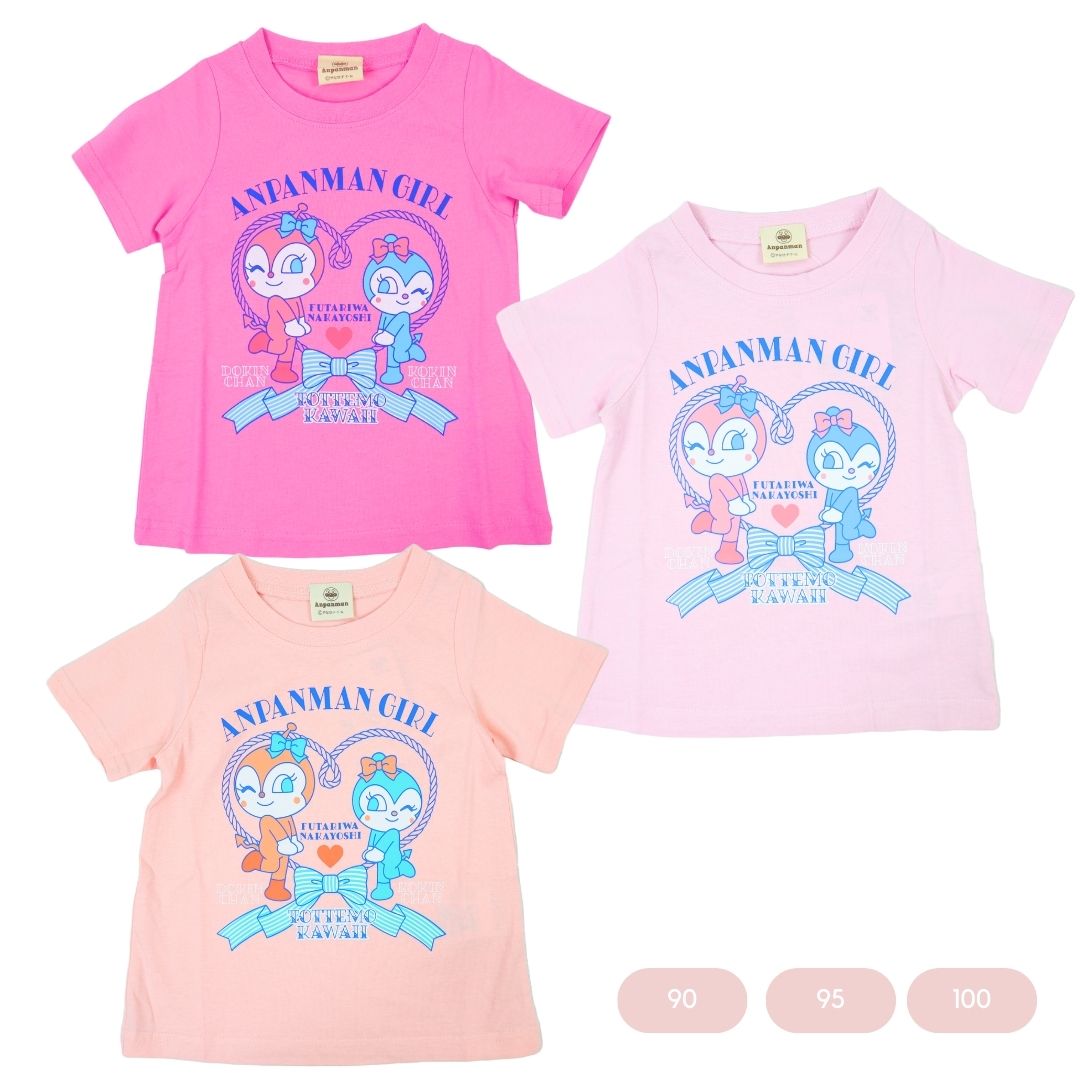 それいけ！アンパンマンガール 半袖Tシャツ（ドキンちゃん・コキンちゃん・リボン）SA3003