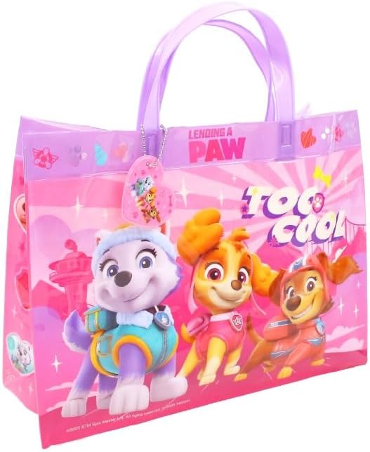 パウ・パトロール マチアリPVCバッグ（ピンク） / PVCバッグ 子供 / キッズ キャラクターバッグ / マチ付き ビニールバッグ / プールバッグ