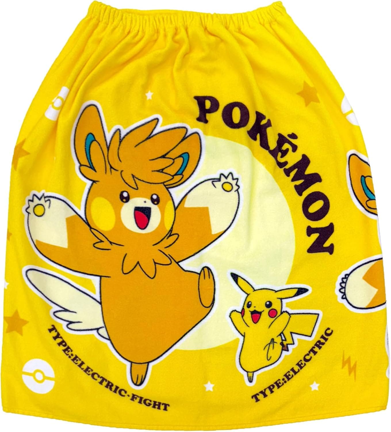 【巻きタオル】[60cm丈巻きタオル] 林 (Hayashi) ラップタオル Mサイズ 約60×115cm MO479400 ポケモン ピカチュウ スナップ付き