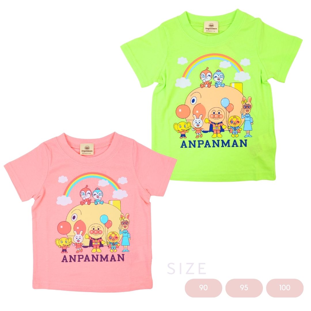 アンパンマン Tシャツ 半袖 アンパンマン号 綿100% 春 夏 キッズ ベビー 子供服 女の子 女児 キャラクター 天竺素材 SA3007
