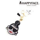 【高級感シルバー】HAPPY FACE キーチャーム EMMA｜上品スマイルが可愛い♪|キャラクター用品