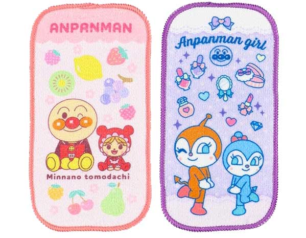 バンダイ 2枚組プチタオル（アンパンマン・ピンク） キャラクタータオル 約10×20cm