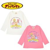 アンパンマン アンパン仲間たち 長袖Tシャツ ピンク／アイボリー 90cm／95cm／100cm　ベビー服　子供服  長袖|キャラクター用品