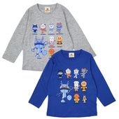 EA3482 アンパンマン だだんだん並び柄 長袖Tシャツ 綿100％ 90cm／95cm／100cm　ベビー服　子供服  長袖|キャラクター用品
