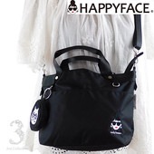 happy faceハッピーフェイス レディエマ刺繍 クラッチバッグ レディース 3室収納 ショルダー付き クシュクシュデザイン|キャラクター用品