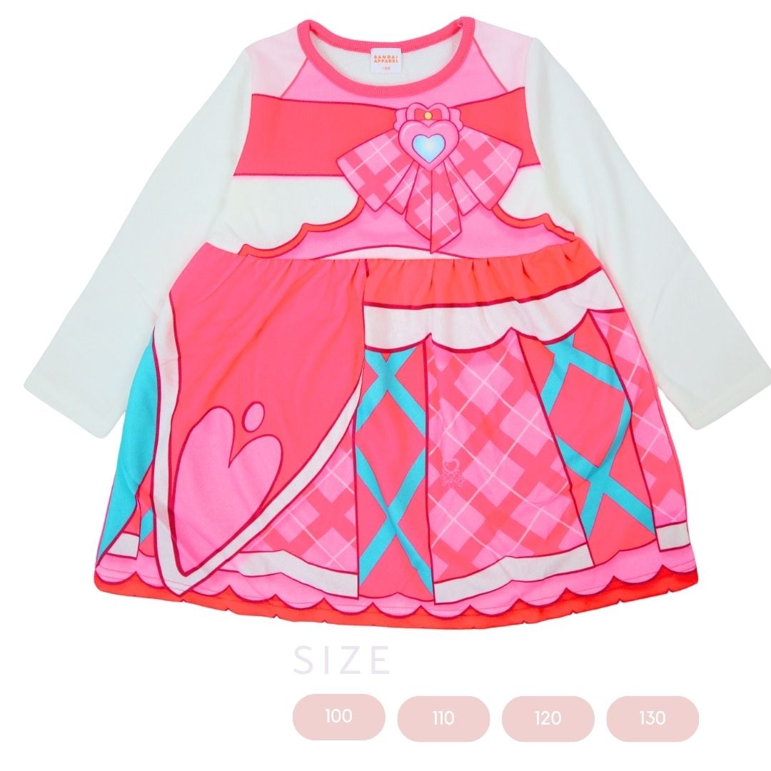 プリキュア キミとアイドルプリキュア 裏毛 変身なりきり 長袖ワンピース