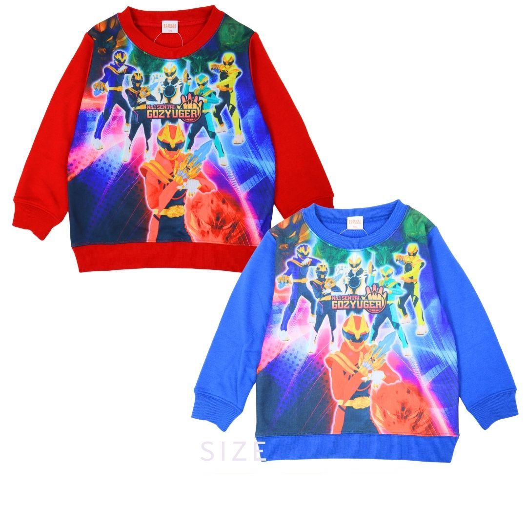 ナンバーワン戦隊ゴジュウジャー スウェットシャツ トレーナー 長袖 キッズ ジュニア 男の子 裏毛 レッド ブルー 100cm～130cm