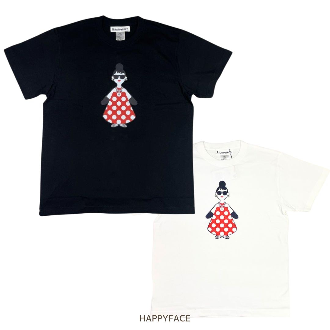 HAPPY FACE ハッピーフェイス エマちゃん ワンポイント 半袖Tシャツ 綿100％ レディース 日本製