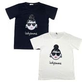 HAPPY FACE ハッピーフェイス Tシャツ レディース 半袖 スパンコール レディエマ EMMAちゃん HAPPY FACE 21100 |キャラクター用品