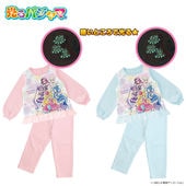 キミとアイドルプリキュア♪ 光る！起毛パジャマB 長袖 上下セット 女児用  100cm／110cm／120cm/130cm|キャラクター用品