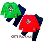 [バンダイ] スーパーマリオ 変身着ぐるみスーパーマリオ キッズ パジャマ 長袖 ミンクフリース レッド グリーン |キャラクター用品