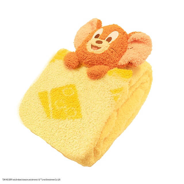 トムとジェリー ロールアップイエロー マスコット付きブランケット