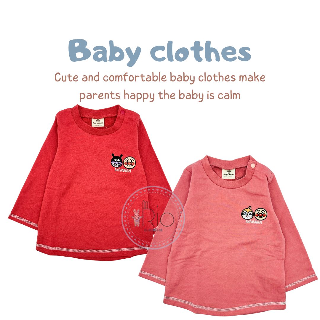 アンパンマン 春物 ミニ裏毛 長袖Ｔシャツ OA3496　 Anpanman90/95/100cm