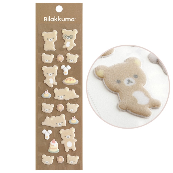 サンエックス リラックマ コリラックマ もこもこシール フロッキー ボア風 BASIC RILAKKUMA