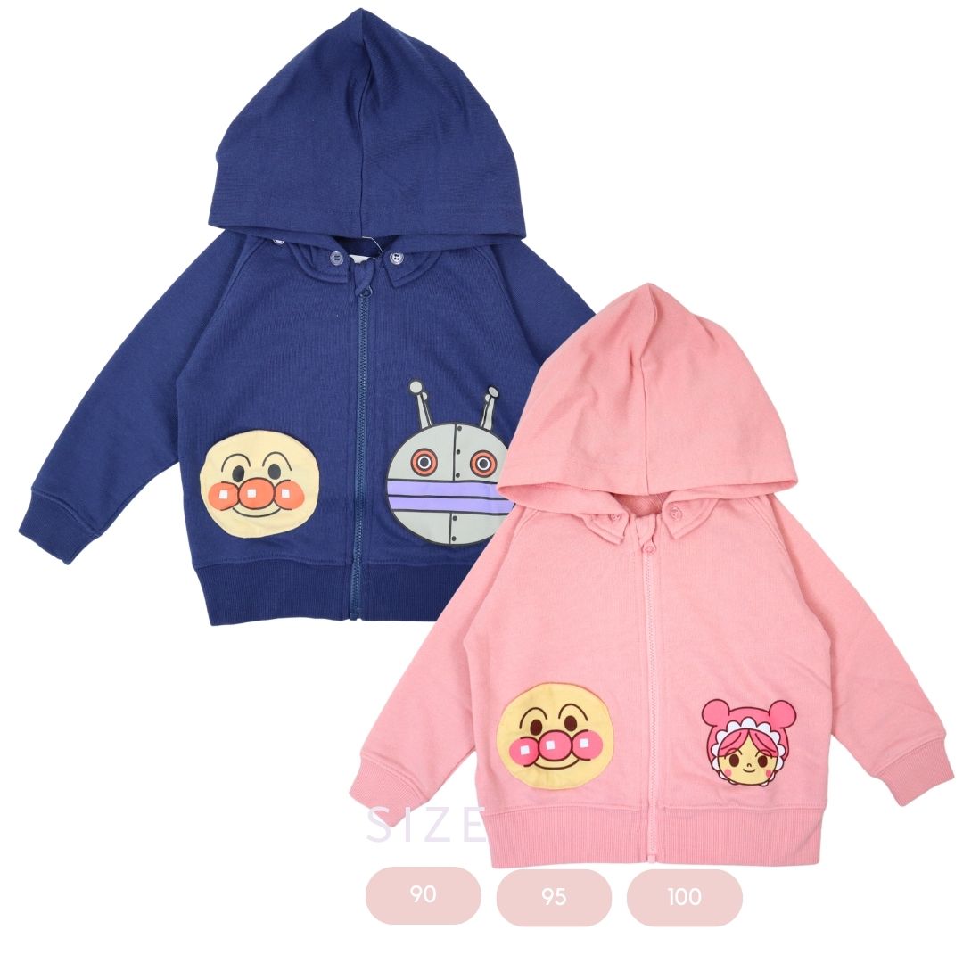 アンパンマン フード付きパーカー 子供服 裏毛 長袖