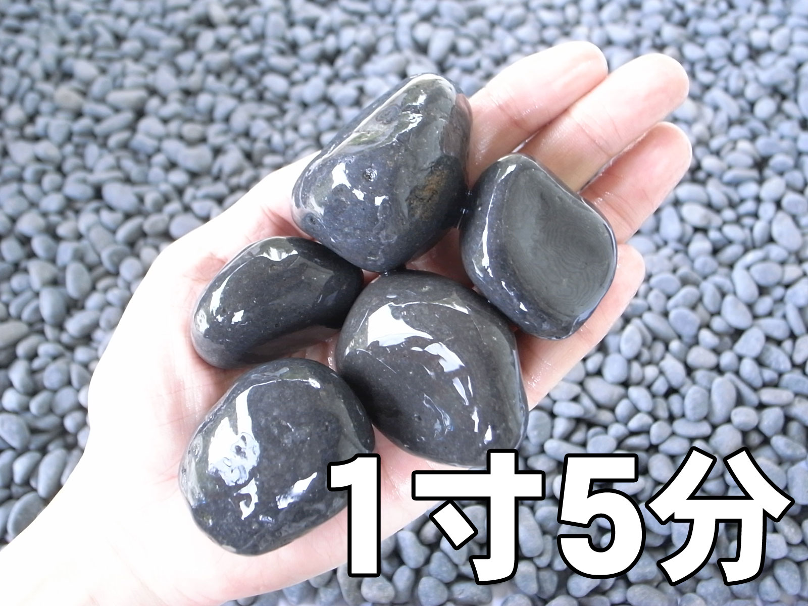 真黒石（黒砂利）20kg　選べる5サイズ(6mm～50mm)