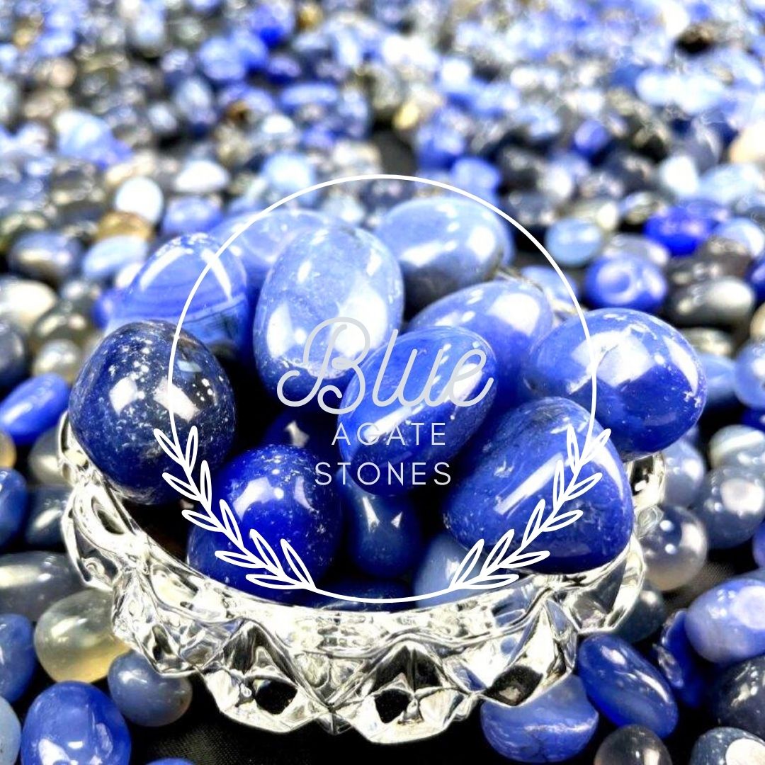 青瑪瑙（ブルーアゲート）磨き石｜サイズ別 500gパック　天然石・パワーストーン・インテリア・浄化