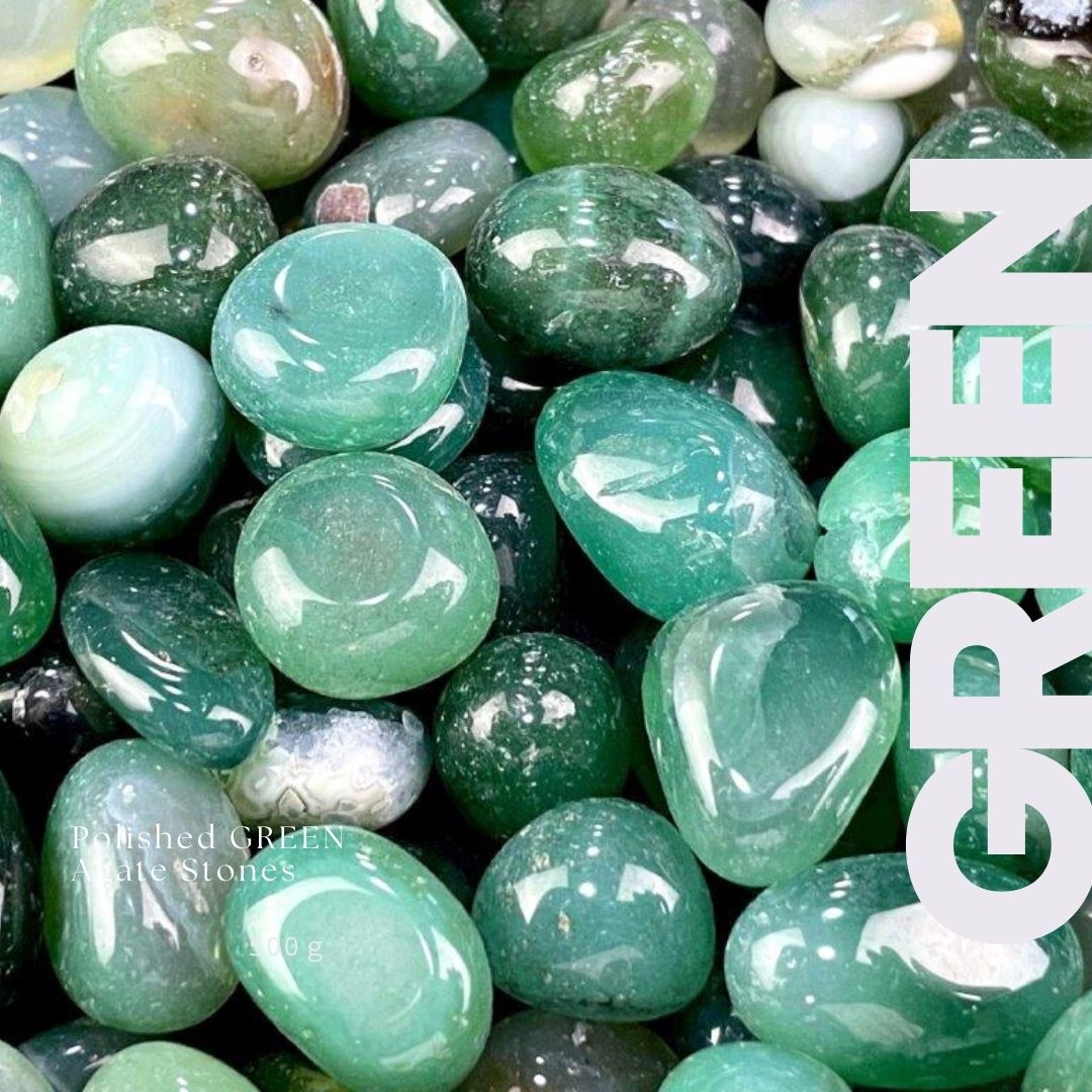 緑瑪瑙（グリーンアゲート）磨き石｜サイズ別 500gパック　天然石・パワーストーン・インテリア・浄化