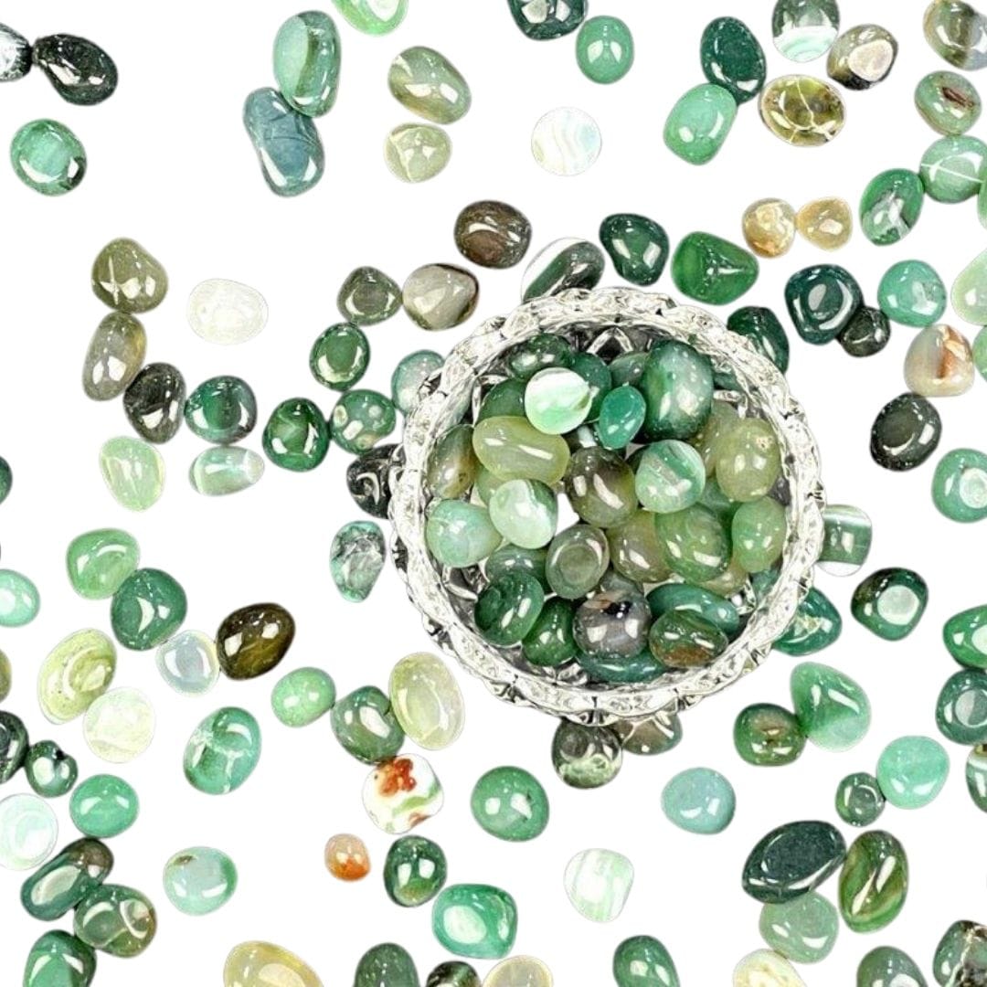 緑瑪瑙（グリーンアゲート）磨き石｜サイズ別 500gパック　天然石・パワーストーン・インテリア・浄化