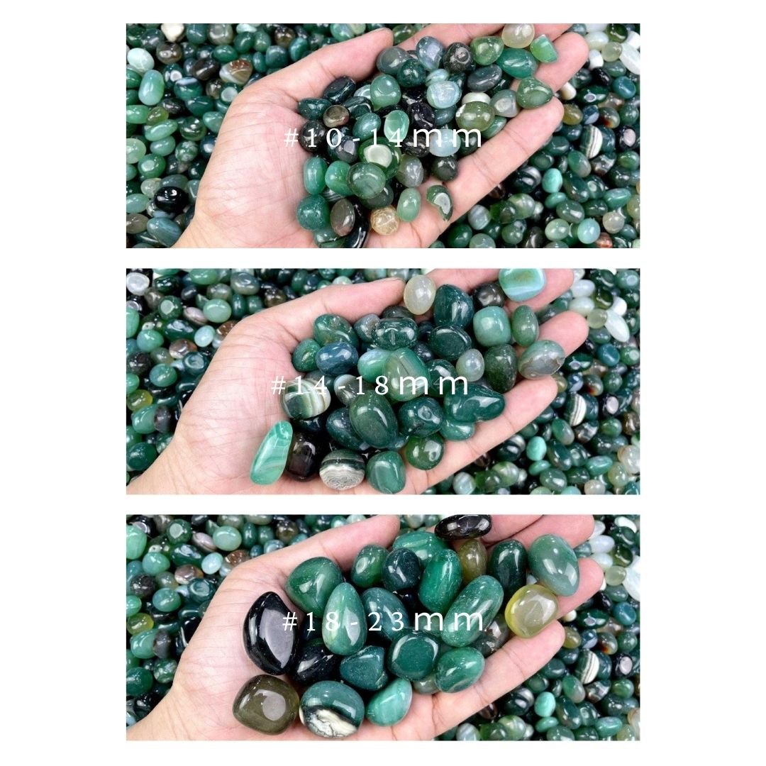 緑瑪瑙（グリーンアゲート）磨き石｜サイズ別 500gパック　天然石・パワーストーン・インテリア・浄化