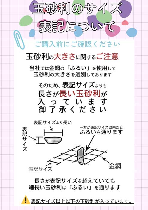 国産庵治(あじ)玉石20kg　5サイズ(5mm～50mm)「斑 (ふ)」が美しい「花崗岩のダイヤモンド」日本一高価な石　20KG