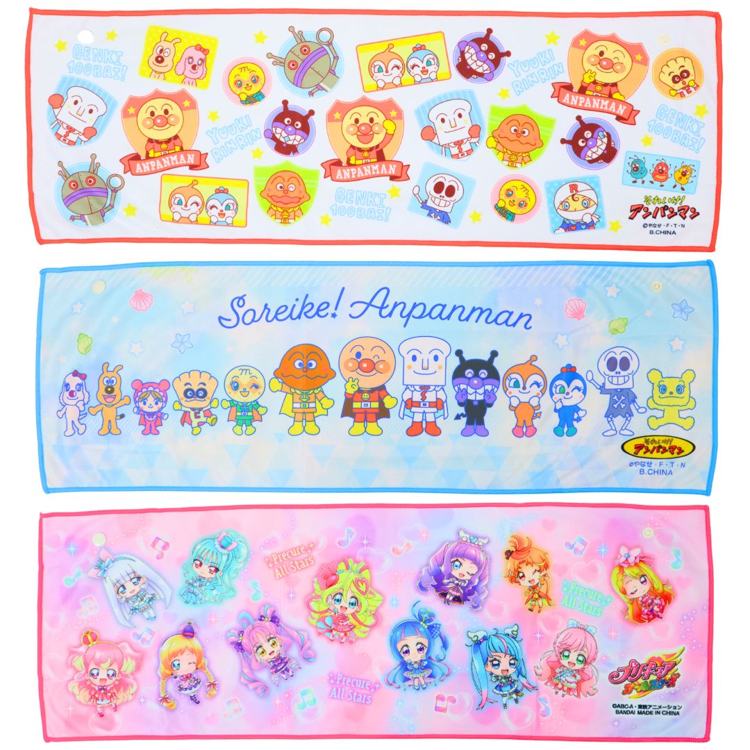 【スーパークールタオル】スーパークールタオル 総柄　アンパンマン　プリキュア