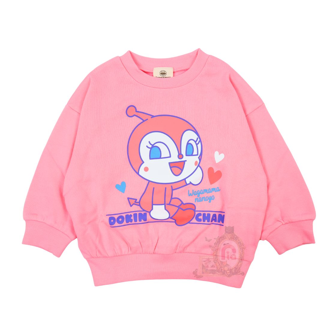 それいけ！アンパンマンガール長袖スウェットシャツ大きなドキンちゃん(裏起毛トレーナー)　ベビー服　裏起毛トレーナー 子供服 スウェットシャツ 長袖