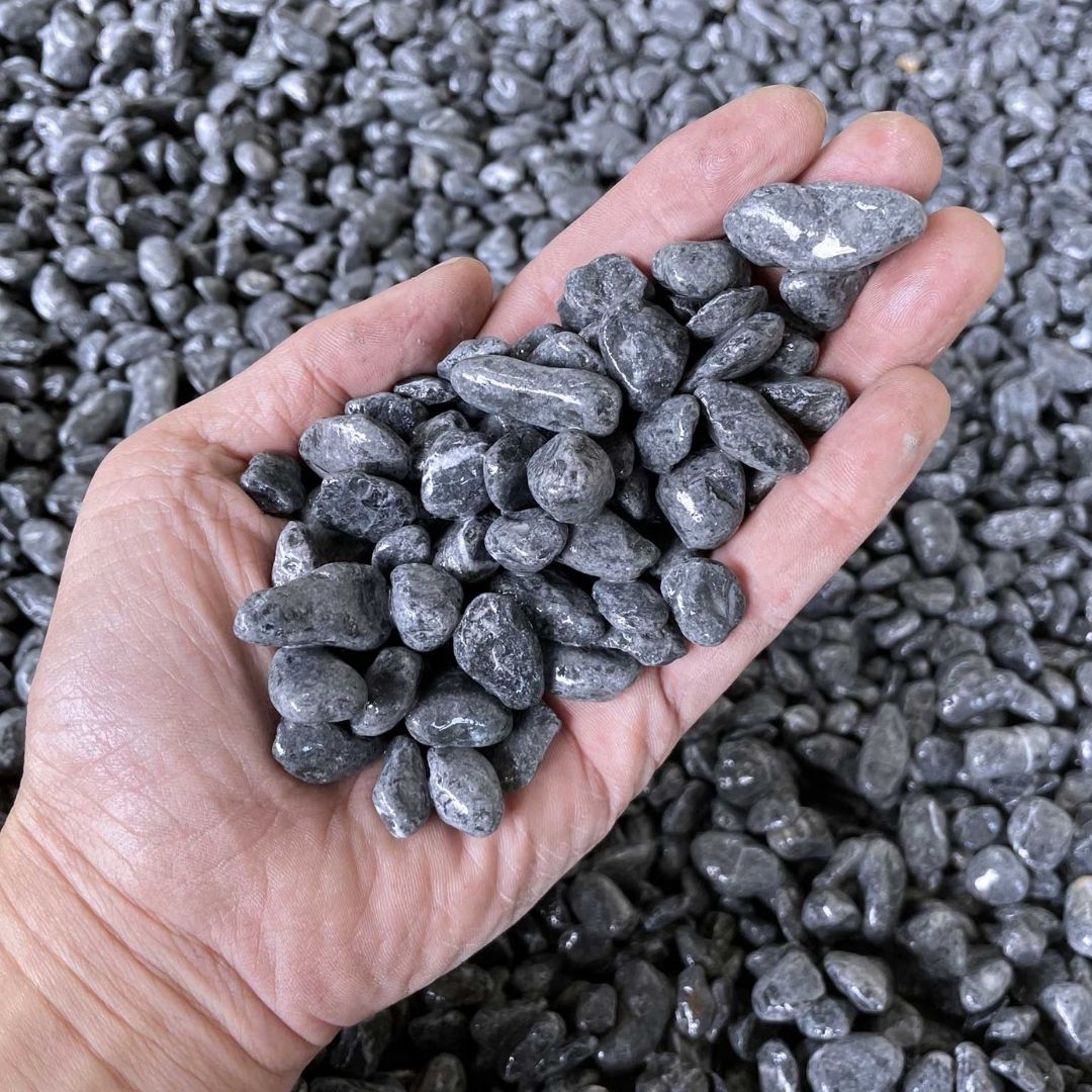 Bグレー玉砂利（黒砂利）（灰色砂利）（グレー砂利）20KG 2サイズ（約10～35mm）20kg袋　